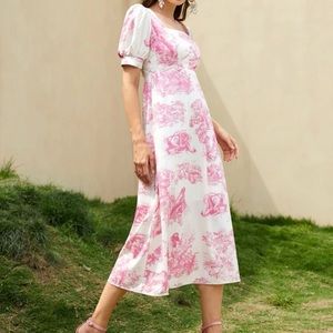 🌈3/$20 SHEIN Puff Sleeve Regencycore Empire Waist Dress XL/12 Bridgerton Style